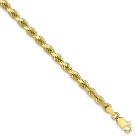 10K 4mm Diamond-Cut Rope Bracelet