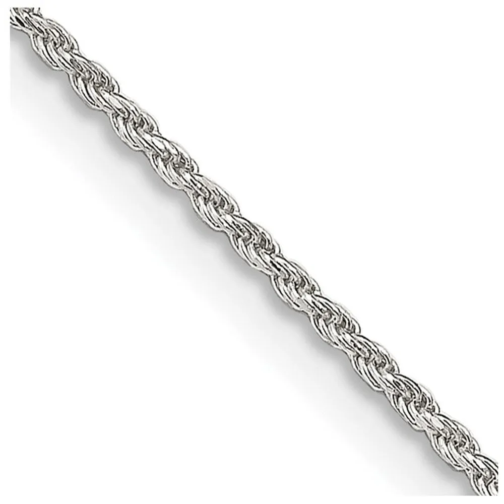 1.1mm Sterling Silver Solid Diamond Cut Rope Chain Necklace