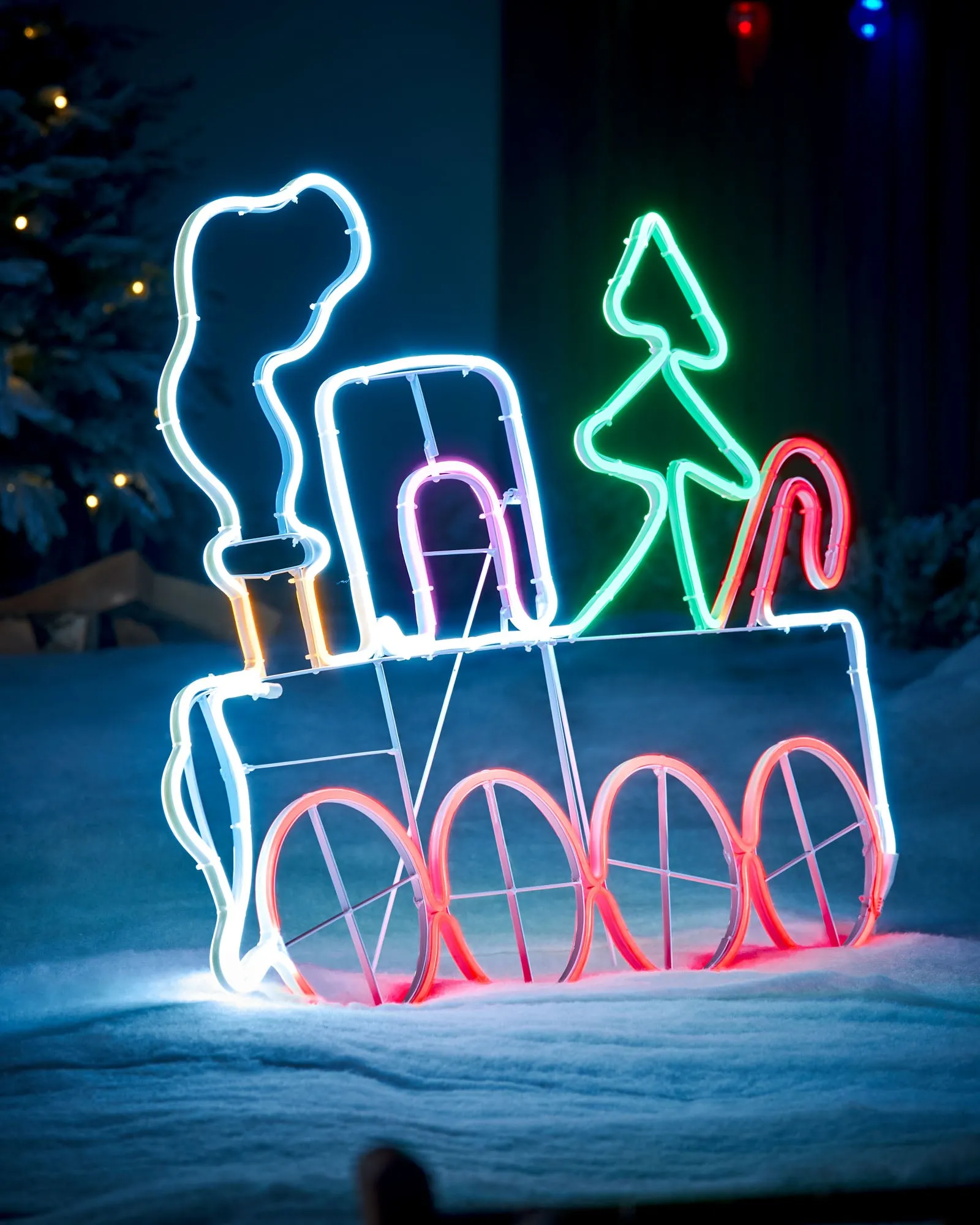 2D Neon Train Rope Light Silhouette, 95 cm