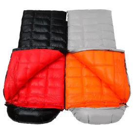 95% Goose Down Waterproof Sleeping Bag 2-Way Zippers 3 Colors