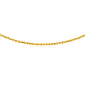 9ct Gold Filled Rope 45cm Chain 80 Gauge