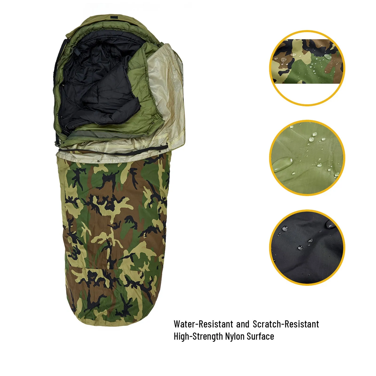 Akmax Modular Sleeping Bags System, Multi Layered with Bivy Cover for All Season Woodland