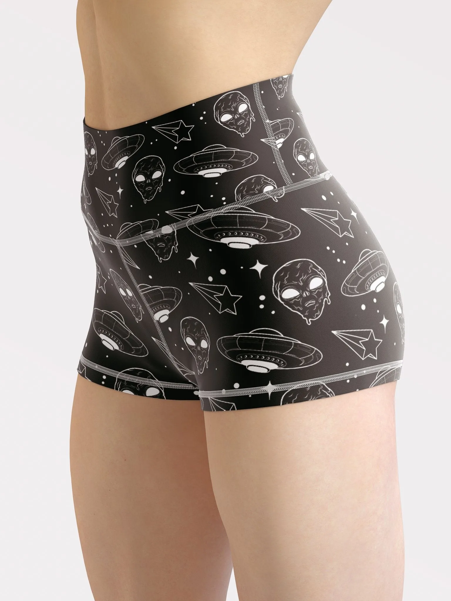 Alien Drip (Black) Yoga Shorts