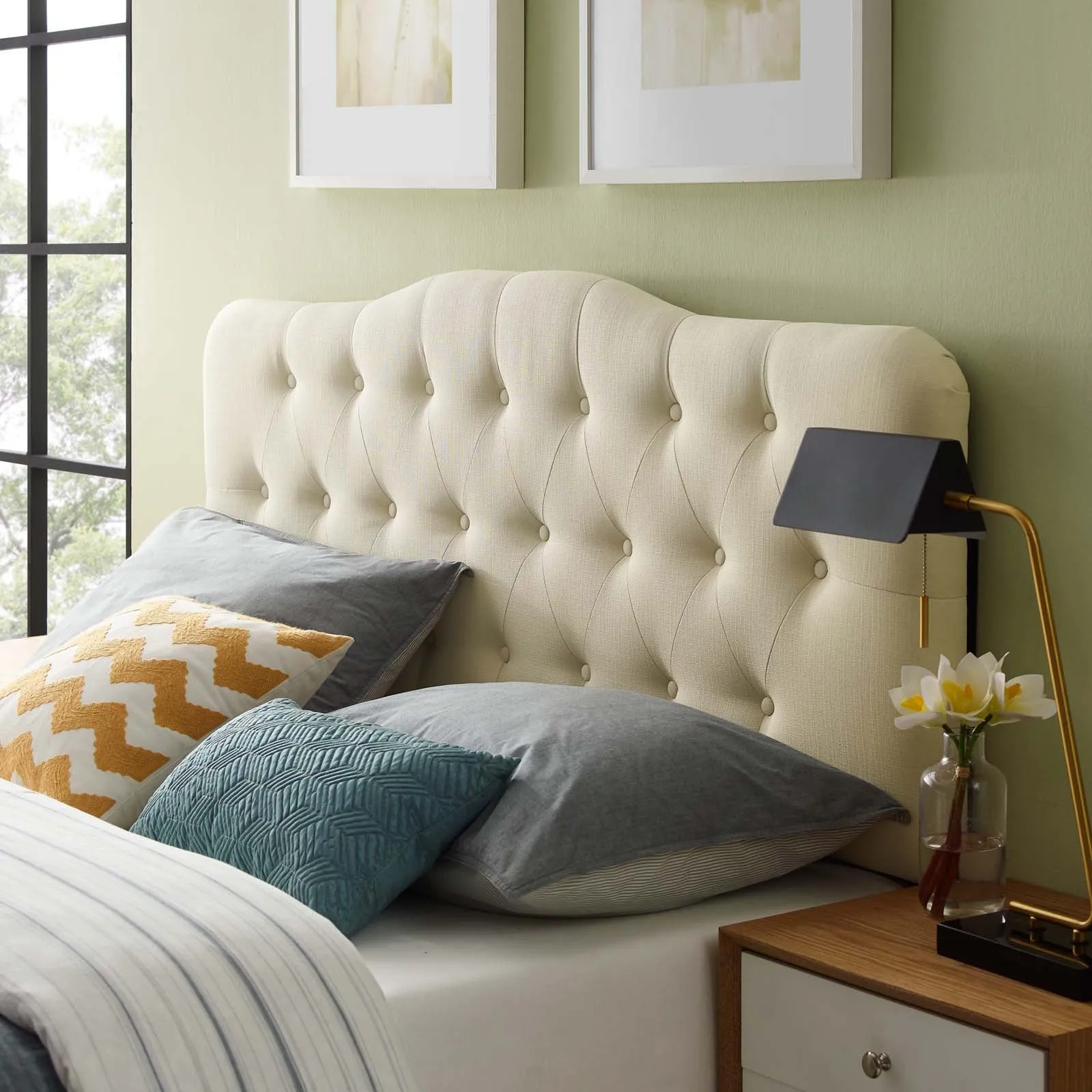 Annabel Upholstered Fabric Headboard by Modway