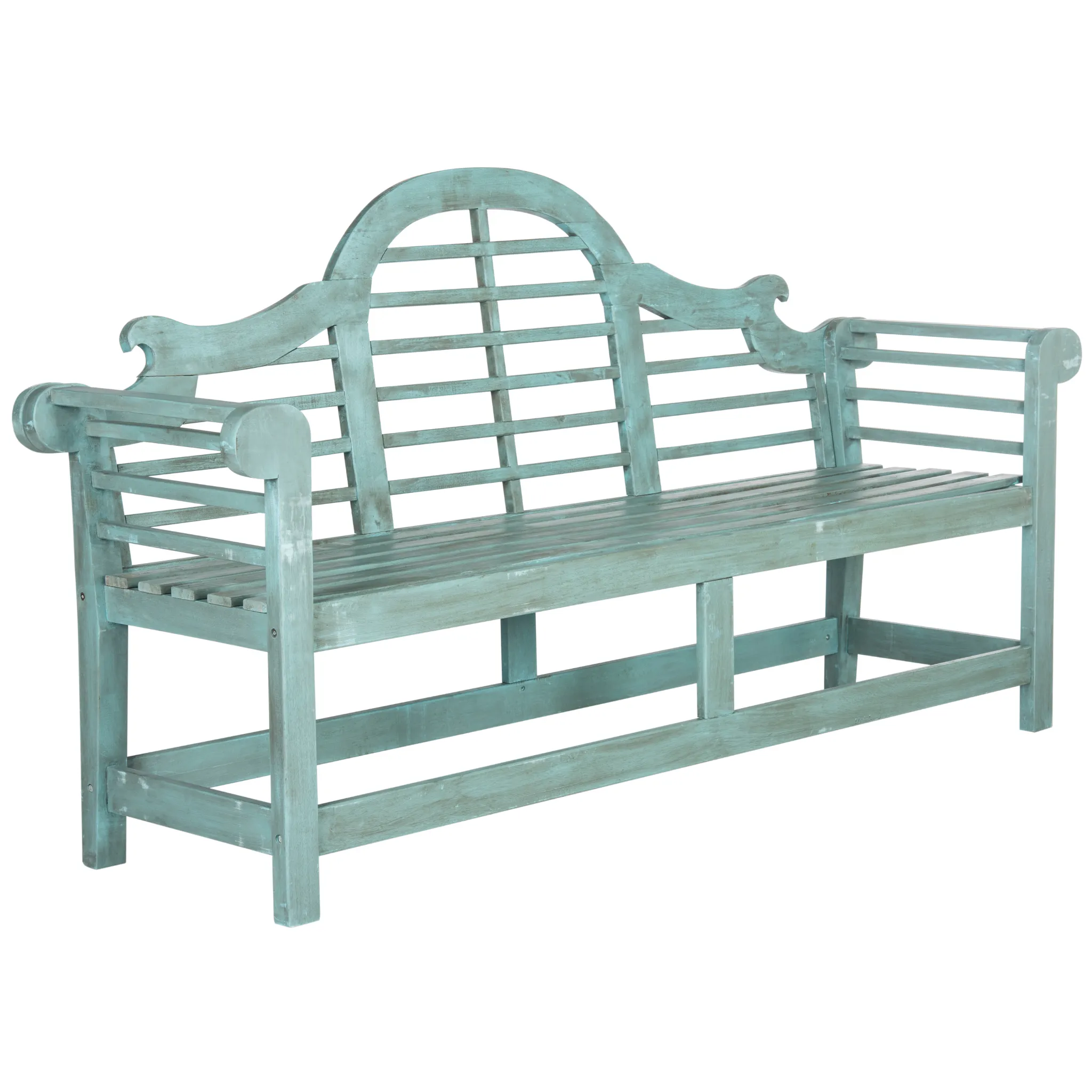 Arched Garden Bench in Beach House Blue