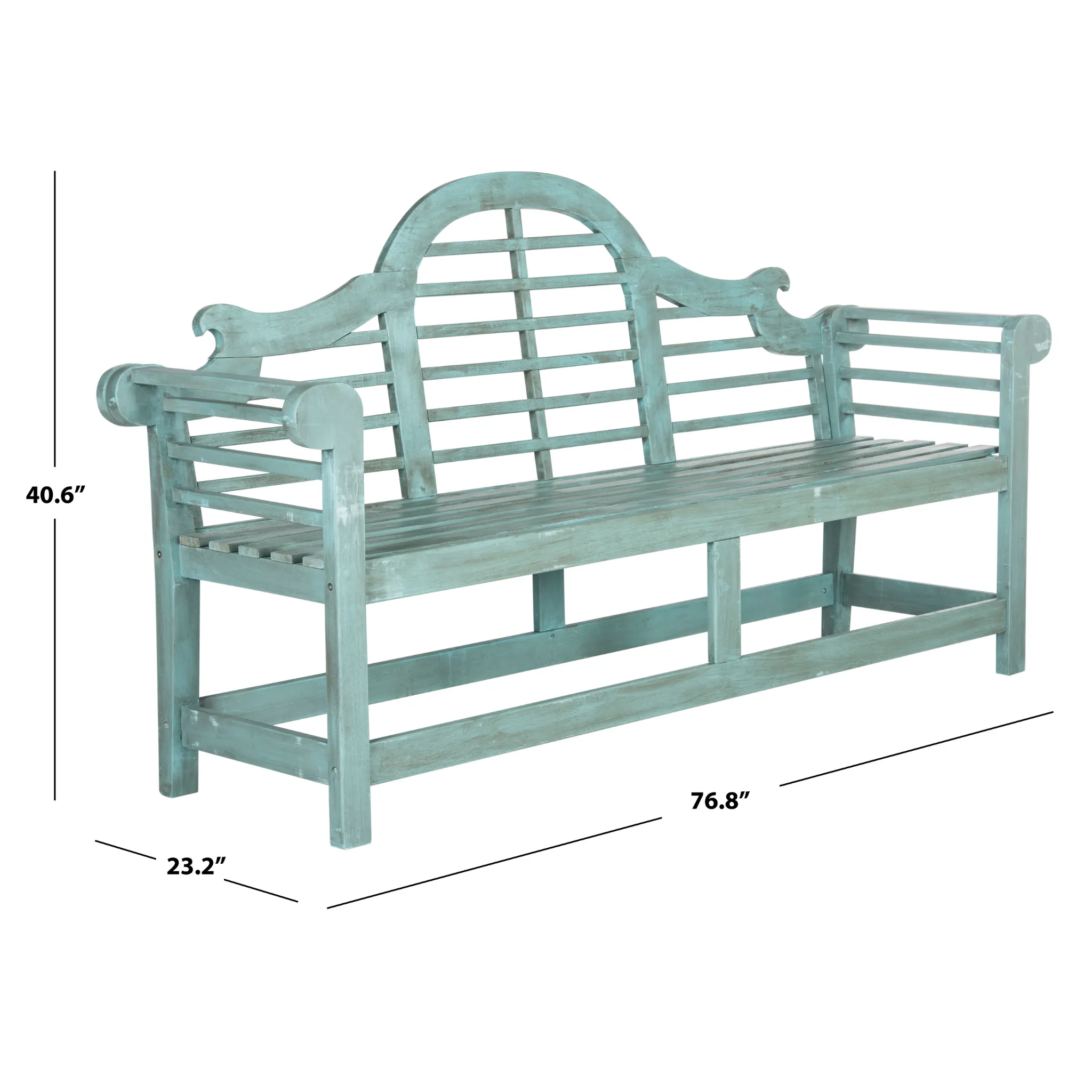 Arched Garden Bench in Beach House Blue