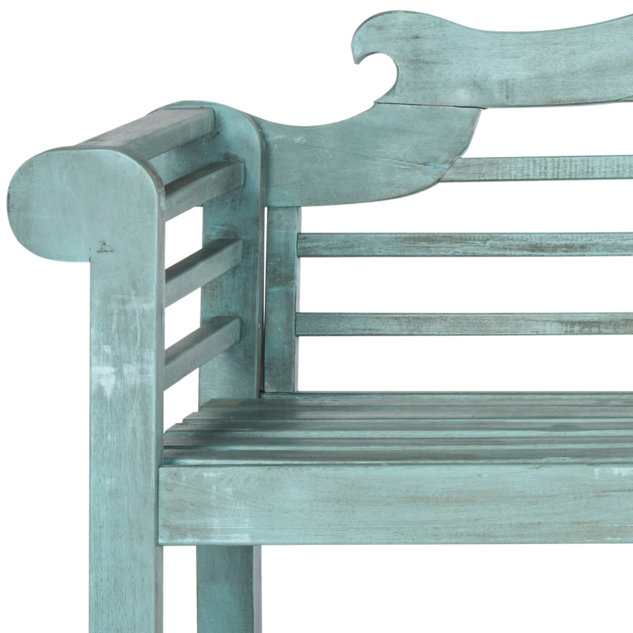 Arched Garden Bench in Beach House Blue