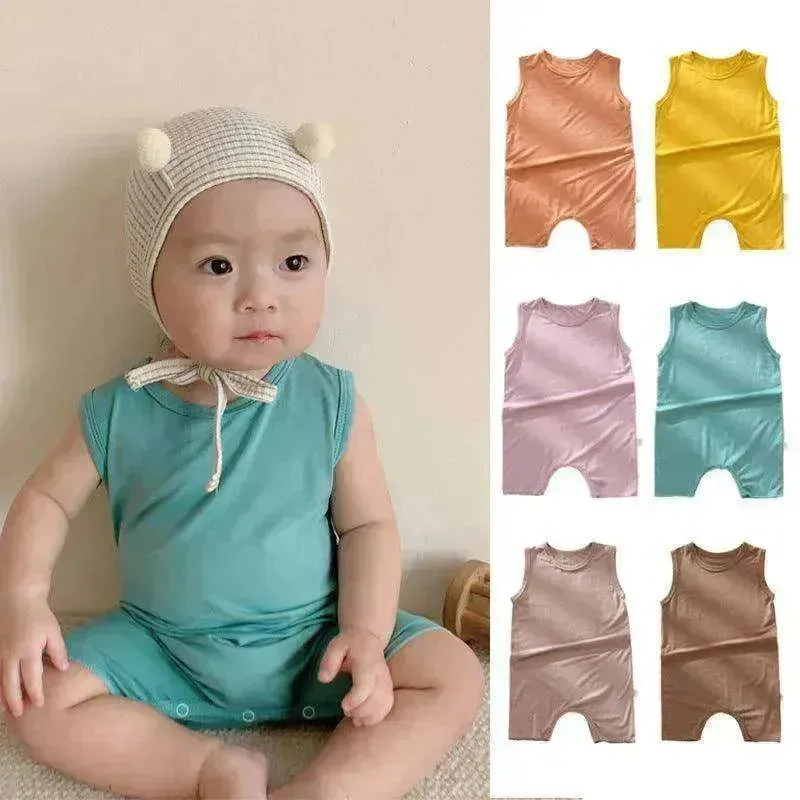 Baby Summer Modal Thin Sleeveless Tank Top Romper