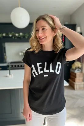 Black Hello Tee