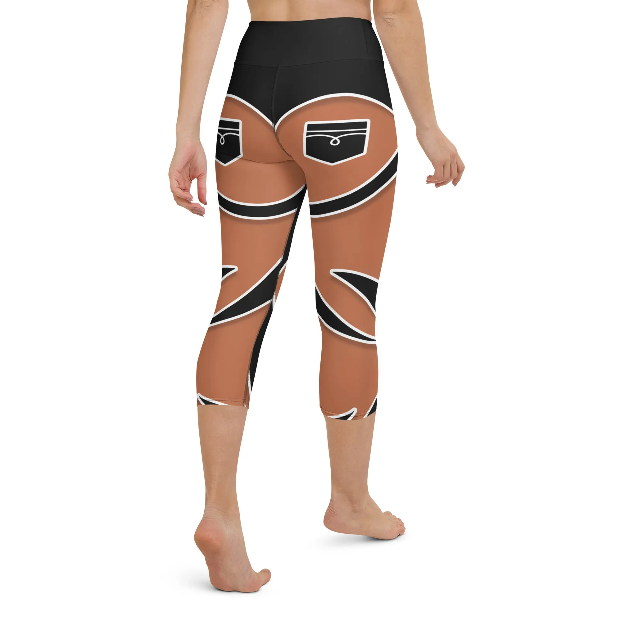 Bold Cut Outs Medium Brown Yoga Capris