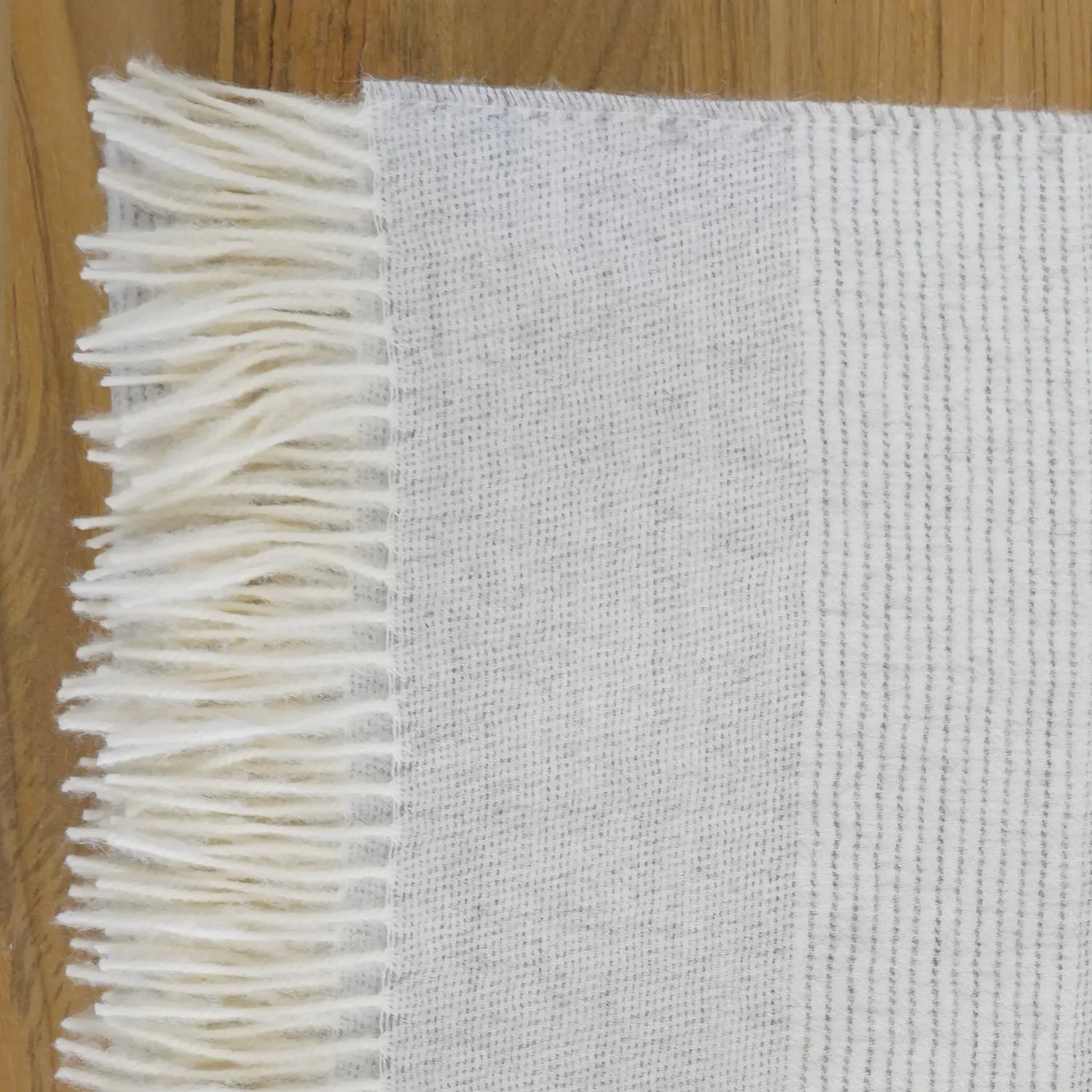 Brie Striped Grey Alpaca Throw