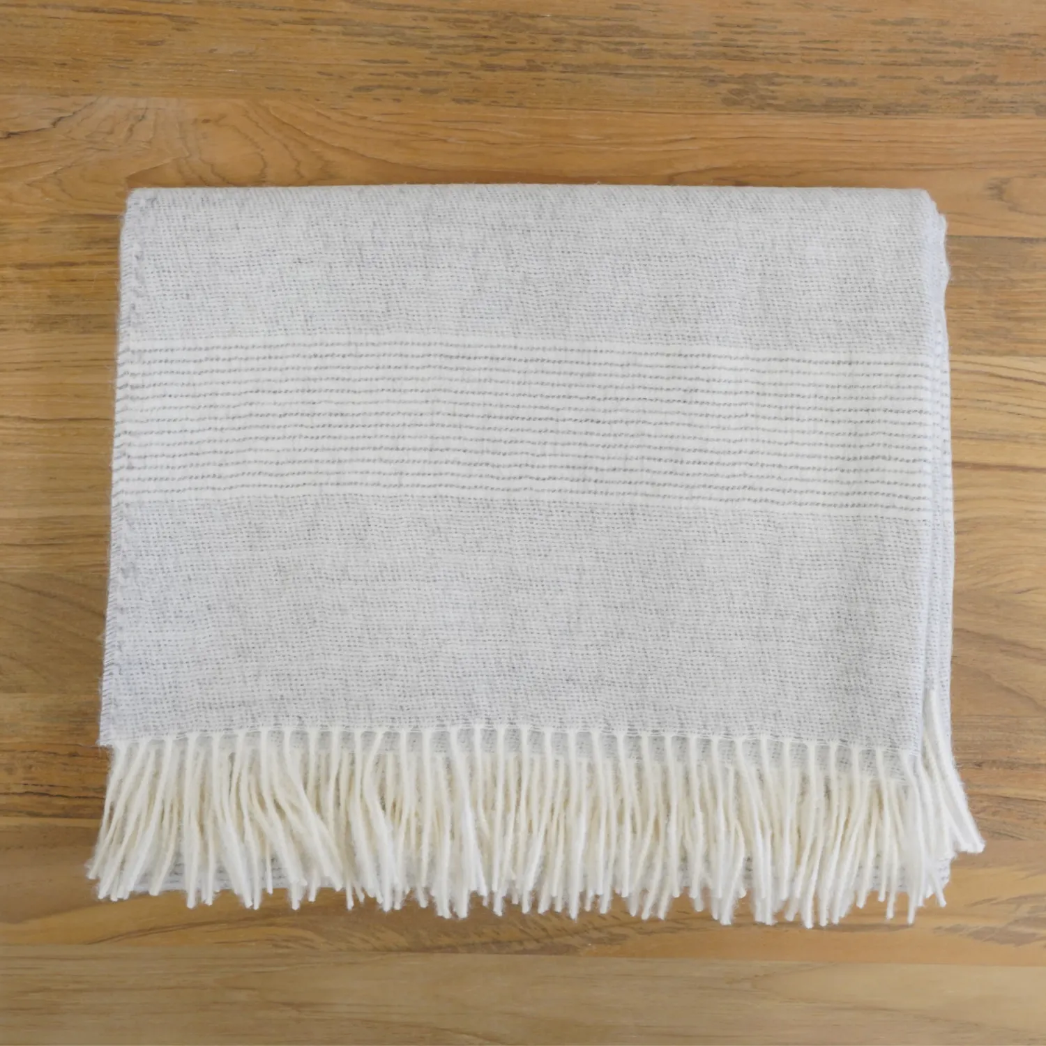 Brie Striped Grey Alpaca Throw