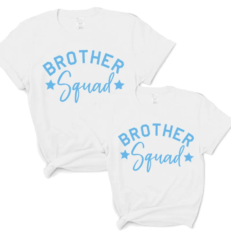 Brother Squad Star T-Shirts White/Sky