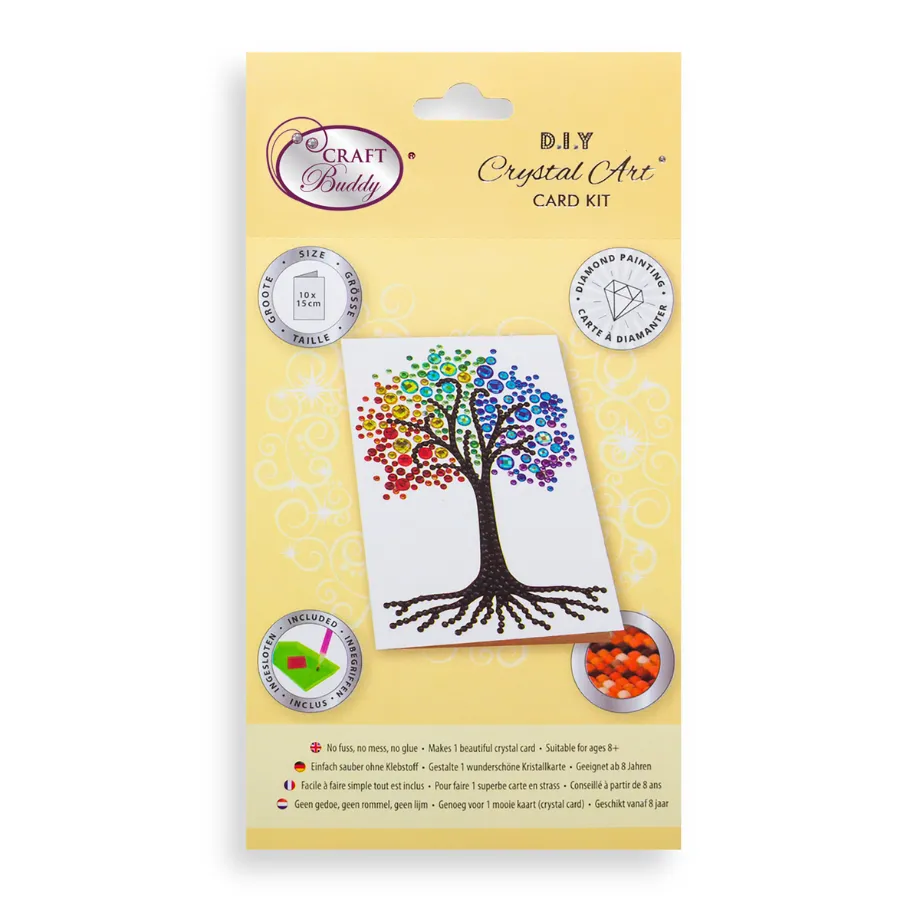 CCK-10x15B5: Rainbow Tree, 10x15cm Crystal Art Card