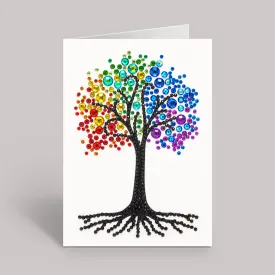 CCK-10x15B5: Rainbow Tree, 10x15cm Crystal Art Card