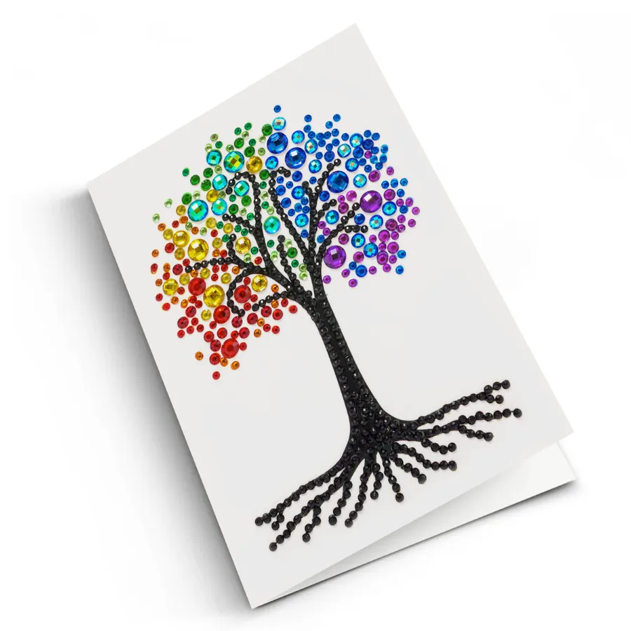 CCK-10x15B5: Rainbow Tree, 10x15cm Crystal Art Card