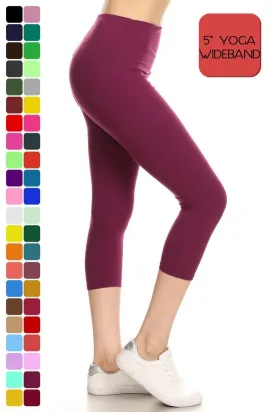 Charcoal 5 Inch Yoga Waistband OS Capri Leggings