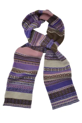 Clyde Fair isle scarf - Purple