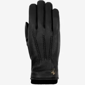 Columbus (black) – luxurious deerskin (American deerskin) leather gloves with warm wool lining