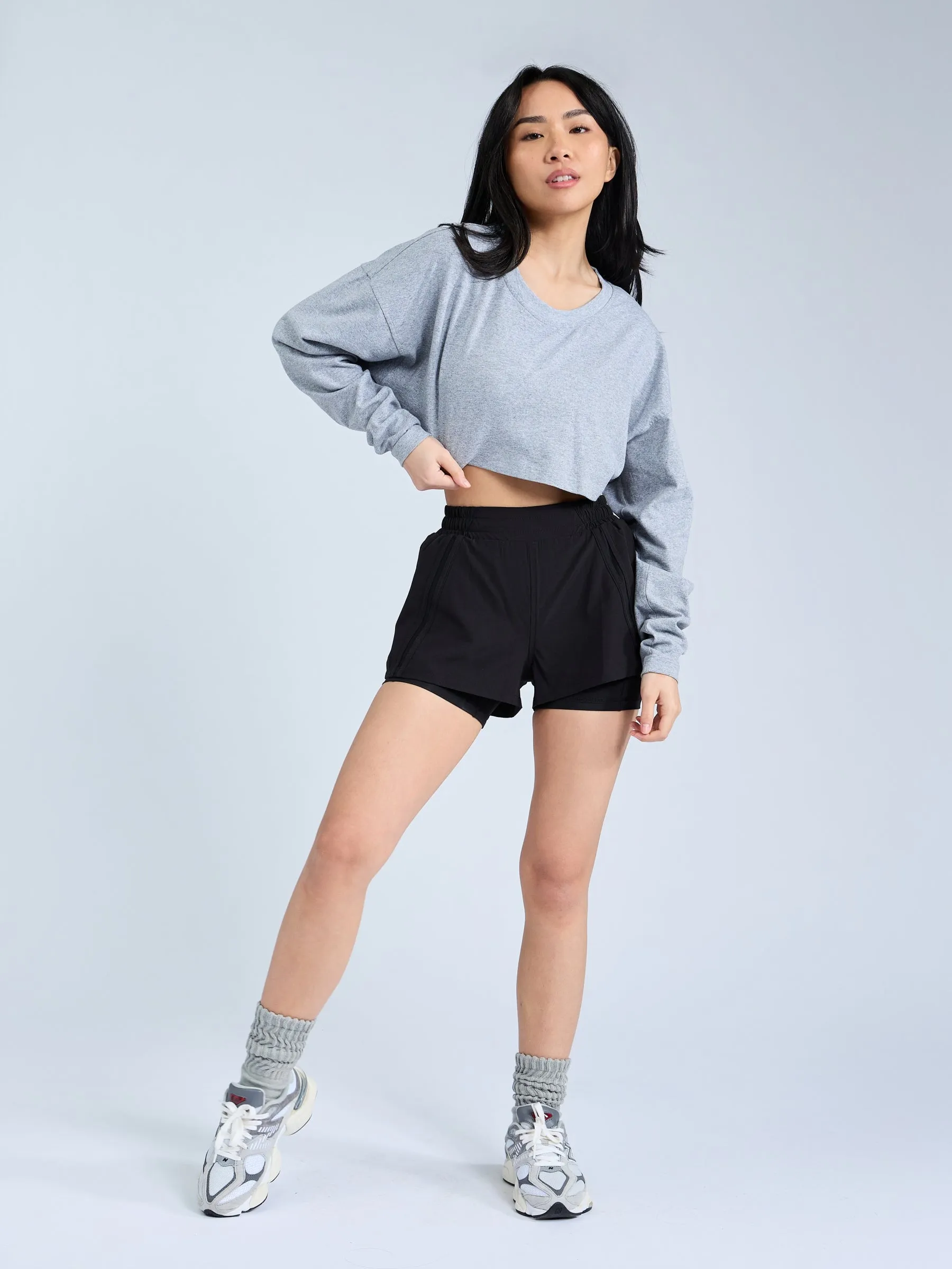 Cool Girl Crop - Heather Grey