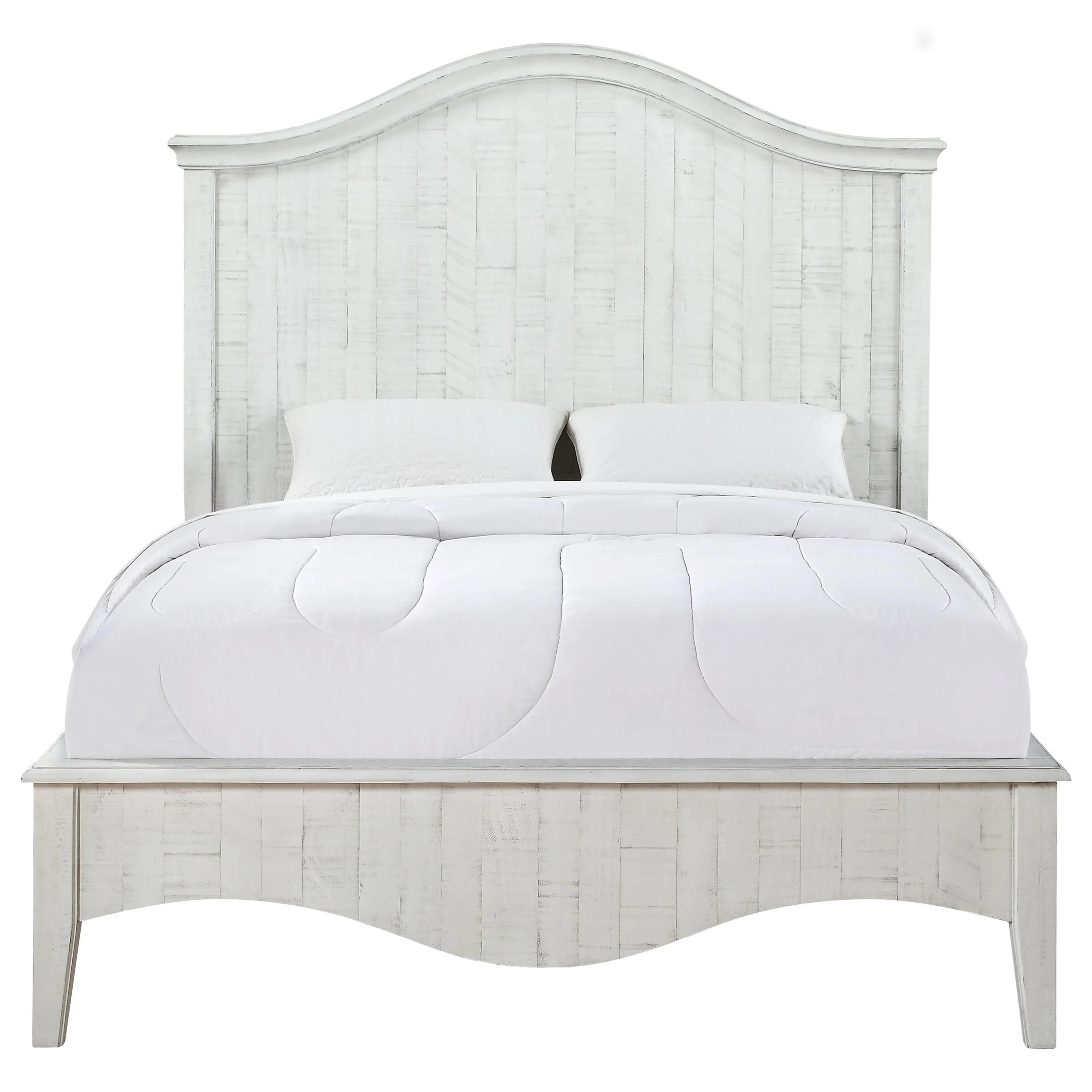 Cottage White Bed - Solid Pine - King or Queen