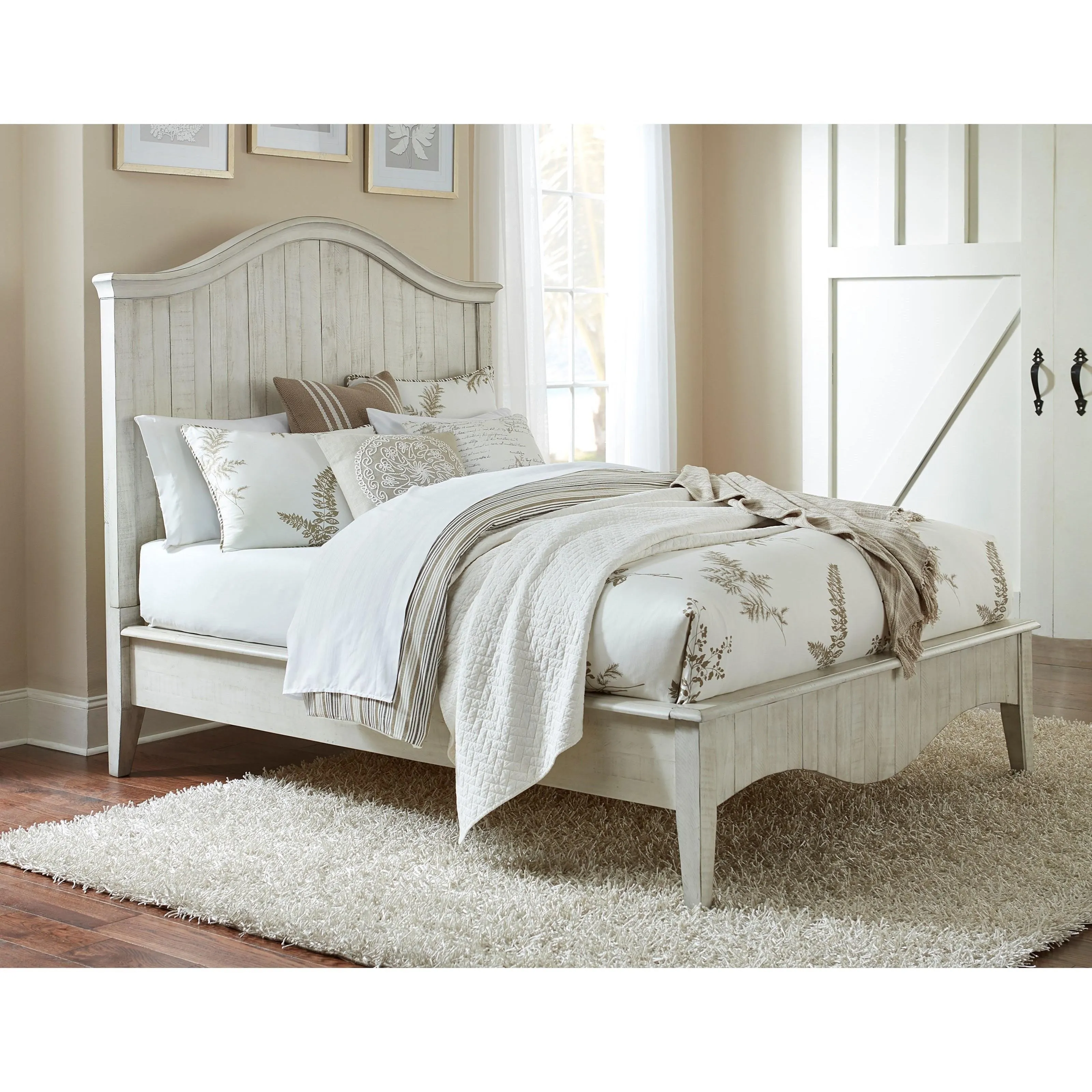 Cottage White Bed - Solid Pine - King or Queen