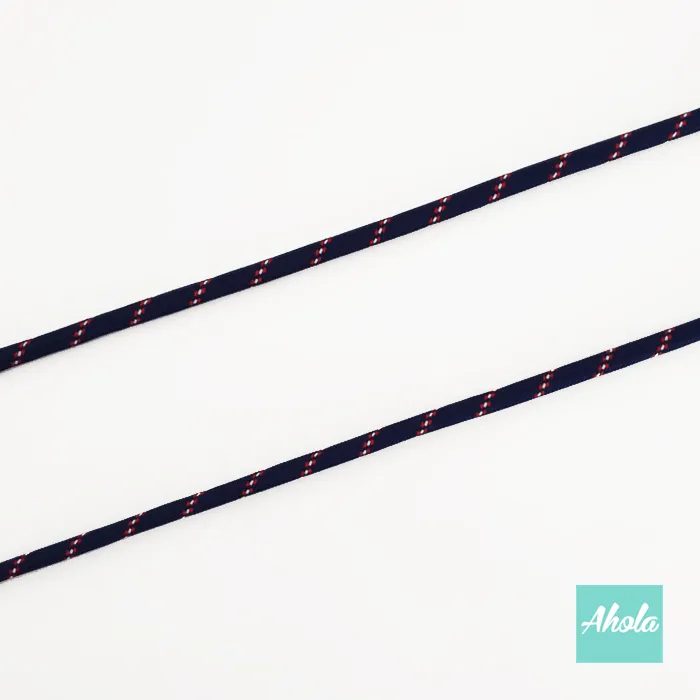 Dark Blue with Red Stripe - Crossbody Adjustable Nylon Lanyard 深藍色 紅白條紋尼龍斜背繩