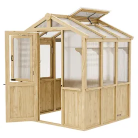 EAGLE PEAK 6.7x6x7.7 ft Wood and Polycarbonate Walk-in Greenhouse