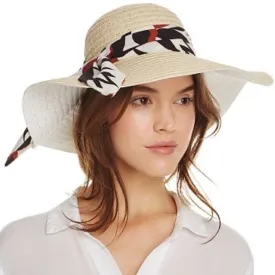 Eugenia Kim Two-Tone “Cecily” Sunhat w/ Scarf Accent, Natural Tan & White, NWT!