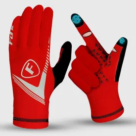 Fdx Frost Red Full Finger Winter Cycling Gloves