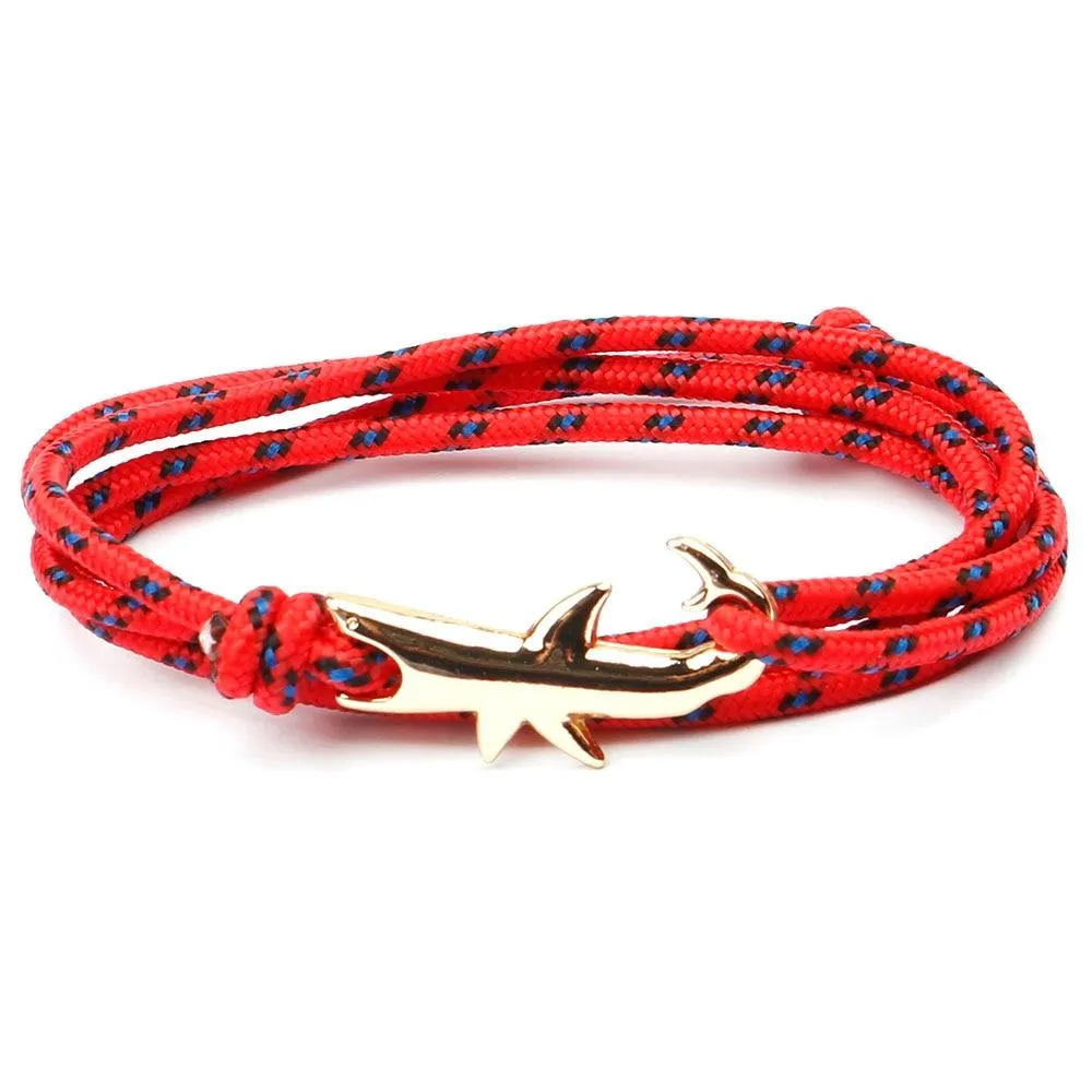 Golden Shark Nautical Rope Bracelet