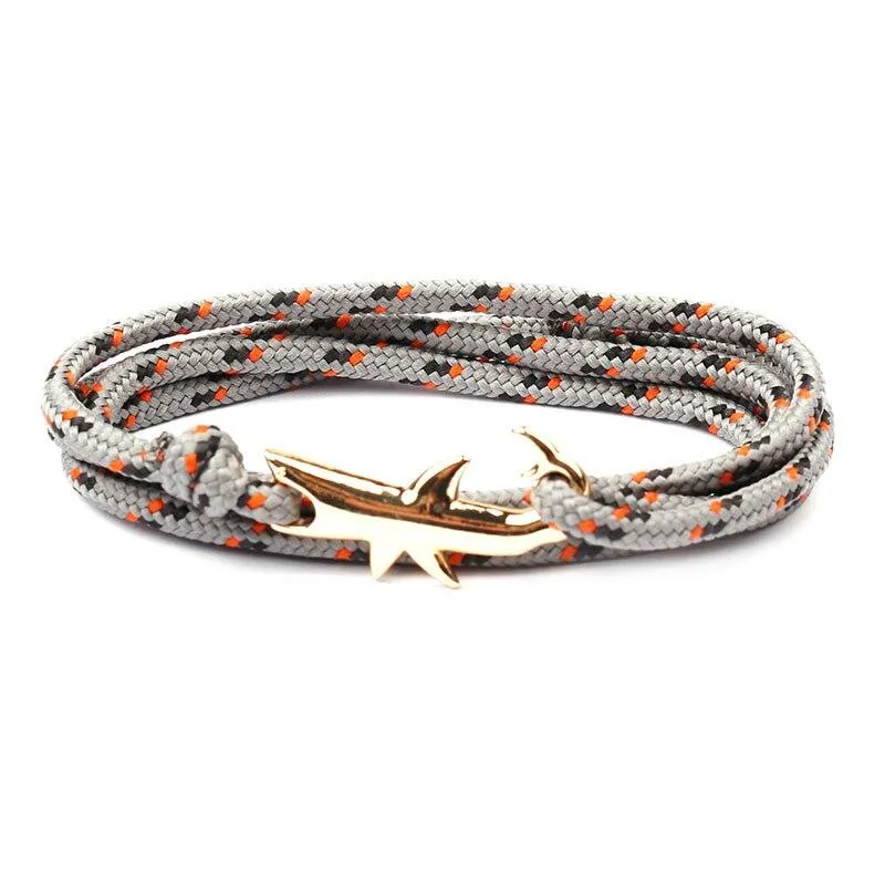 Golden Shark Nautical Rope Bracelet