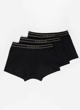 Gym King Boxers (3PK) - Black/Gold