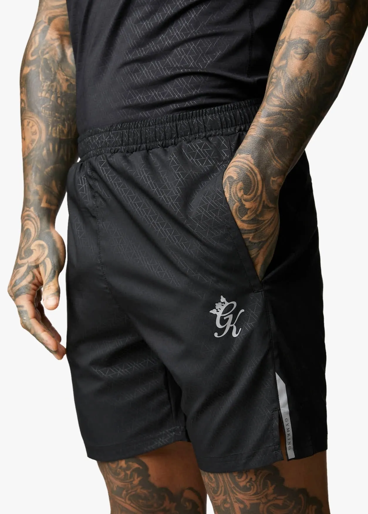 Gym King Debossed Energy Short - 6" - Black AOP