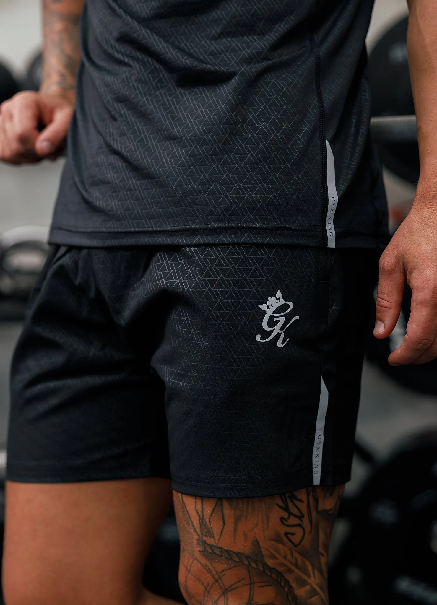 Gym King Debossed Energy Short - 6" - Black AOP