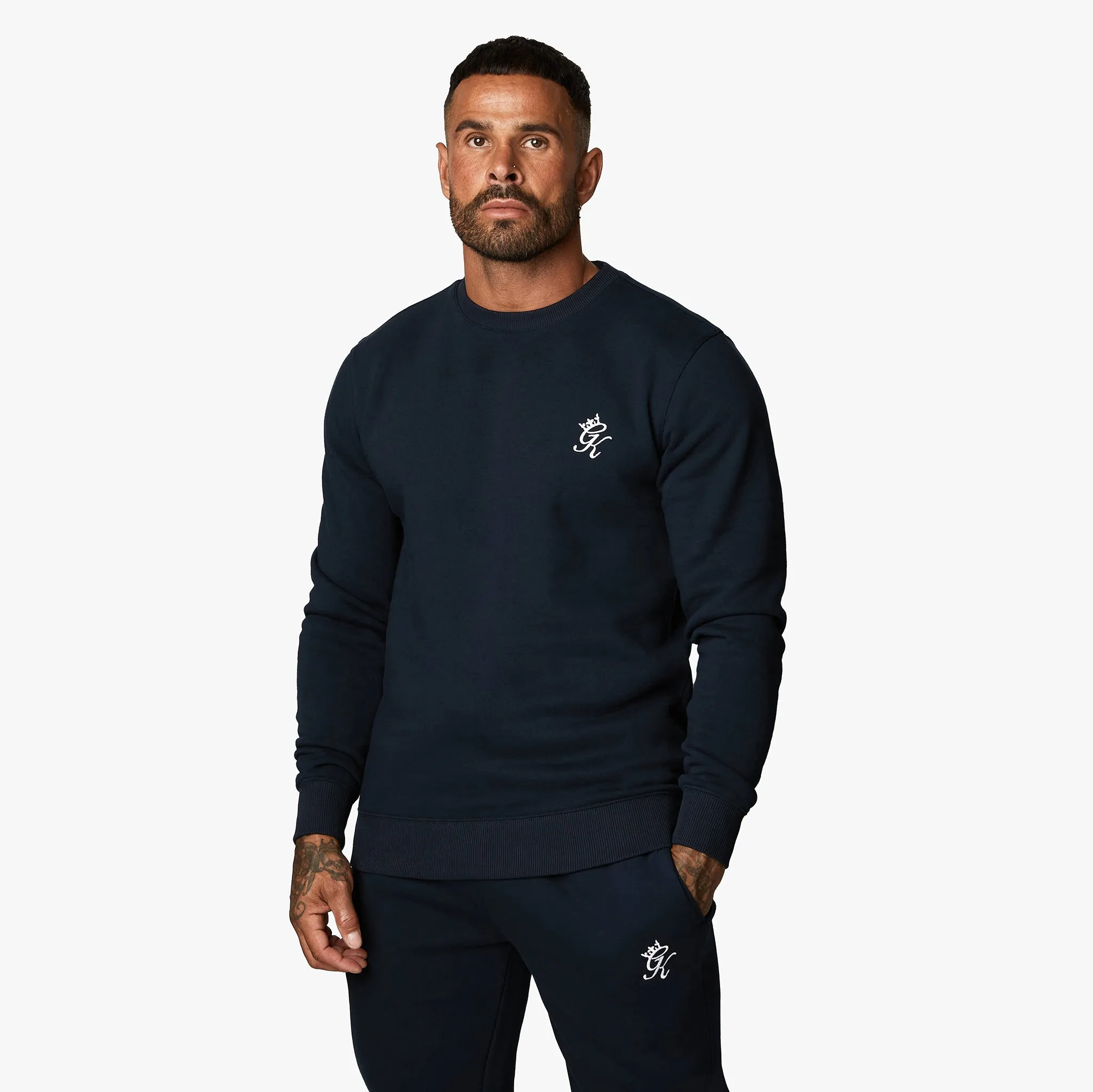 Gym King Fundamental Fleece Crew - Navy