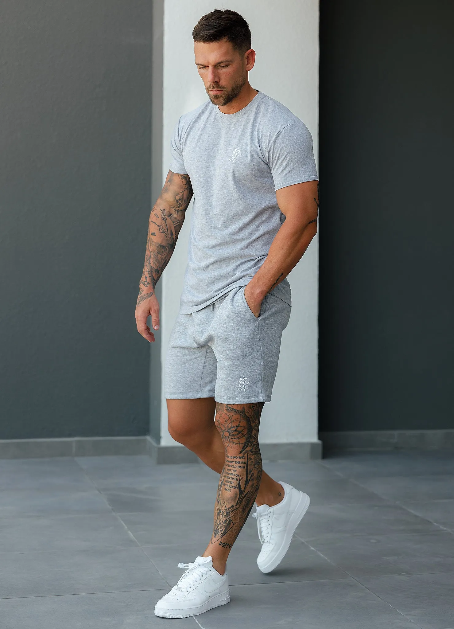 Gym King Fundamental Jersey Tee - Grey Marl