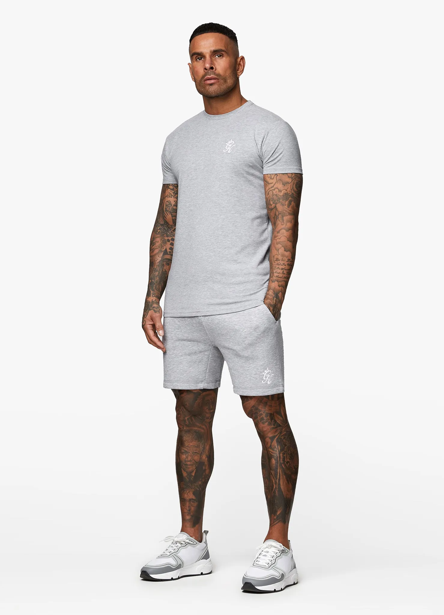 Gym King Fundamental Jersey Tee - Grey Marl