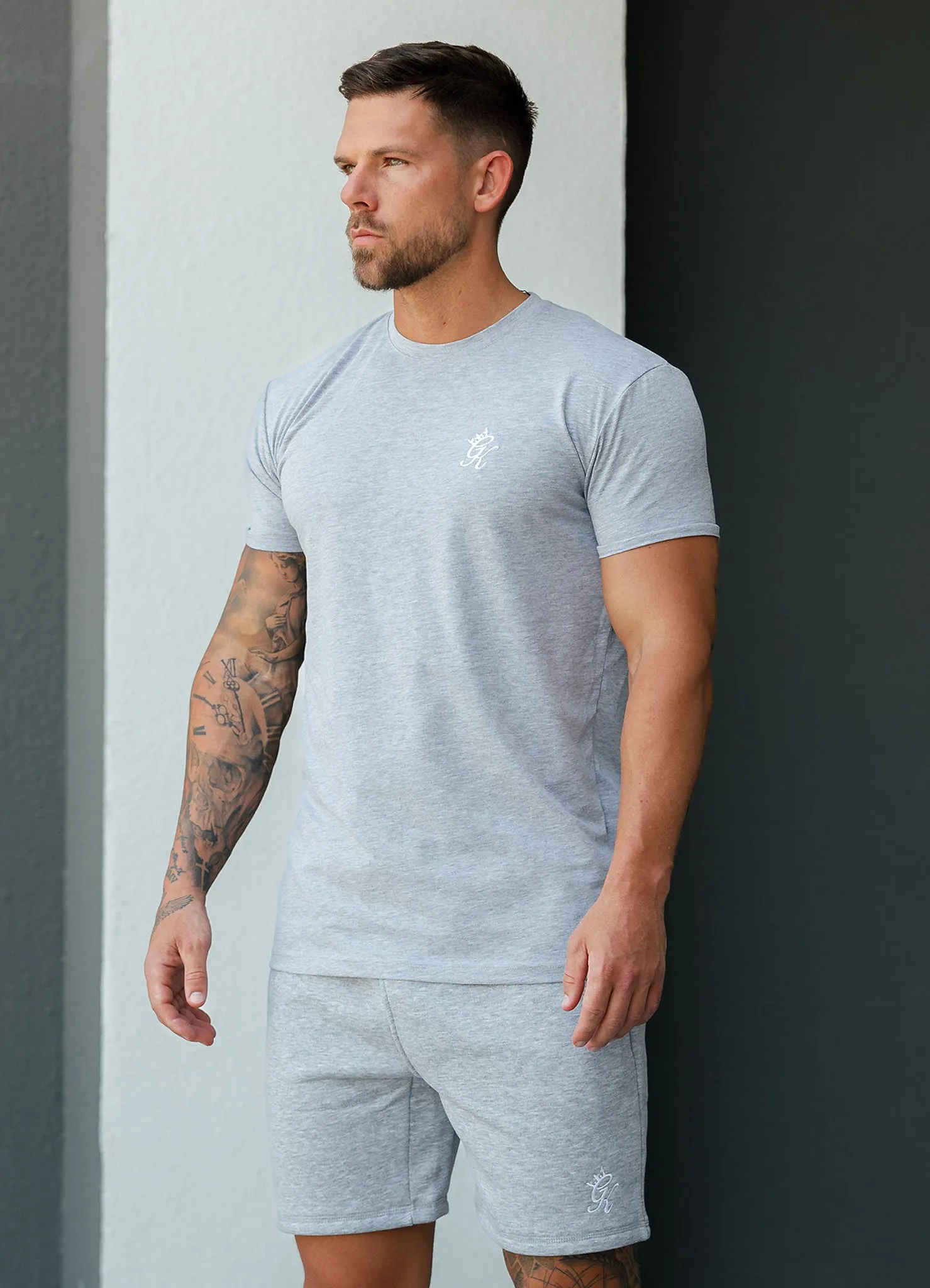 Gym King Fundamental Jersey Tee - Grey Marl