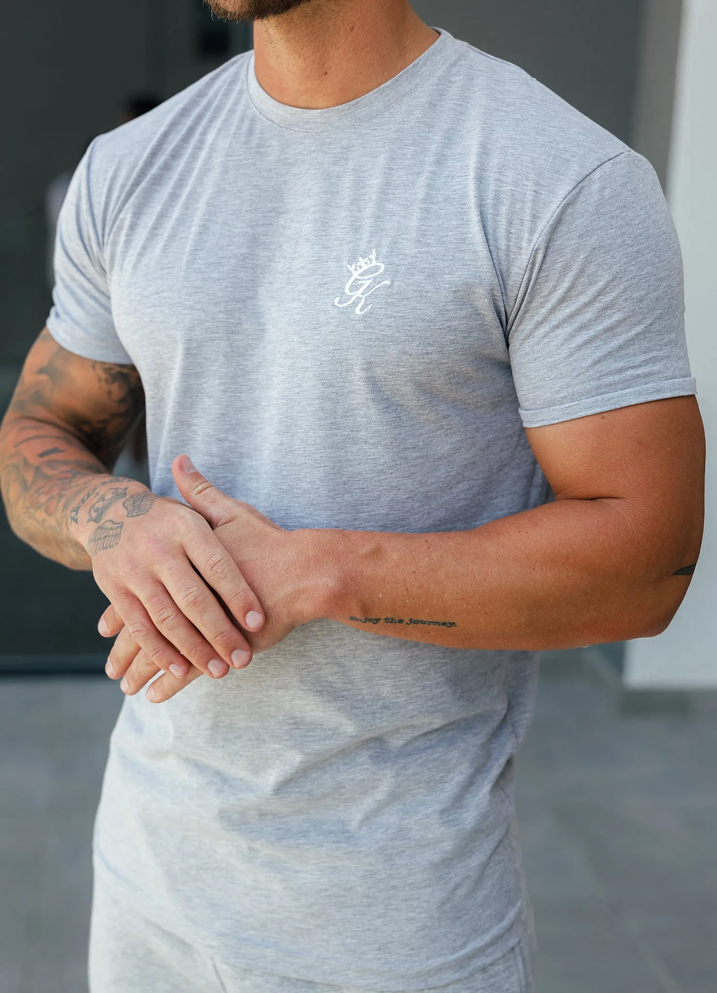 Gym King Fundamental Jersey Tee - Grey Marl