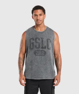 Gymshark Collegiate Shadow Washed Tank - Asphalt Grey