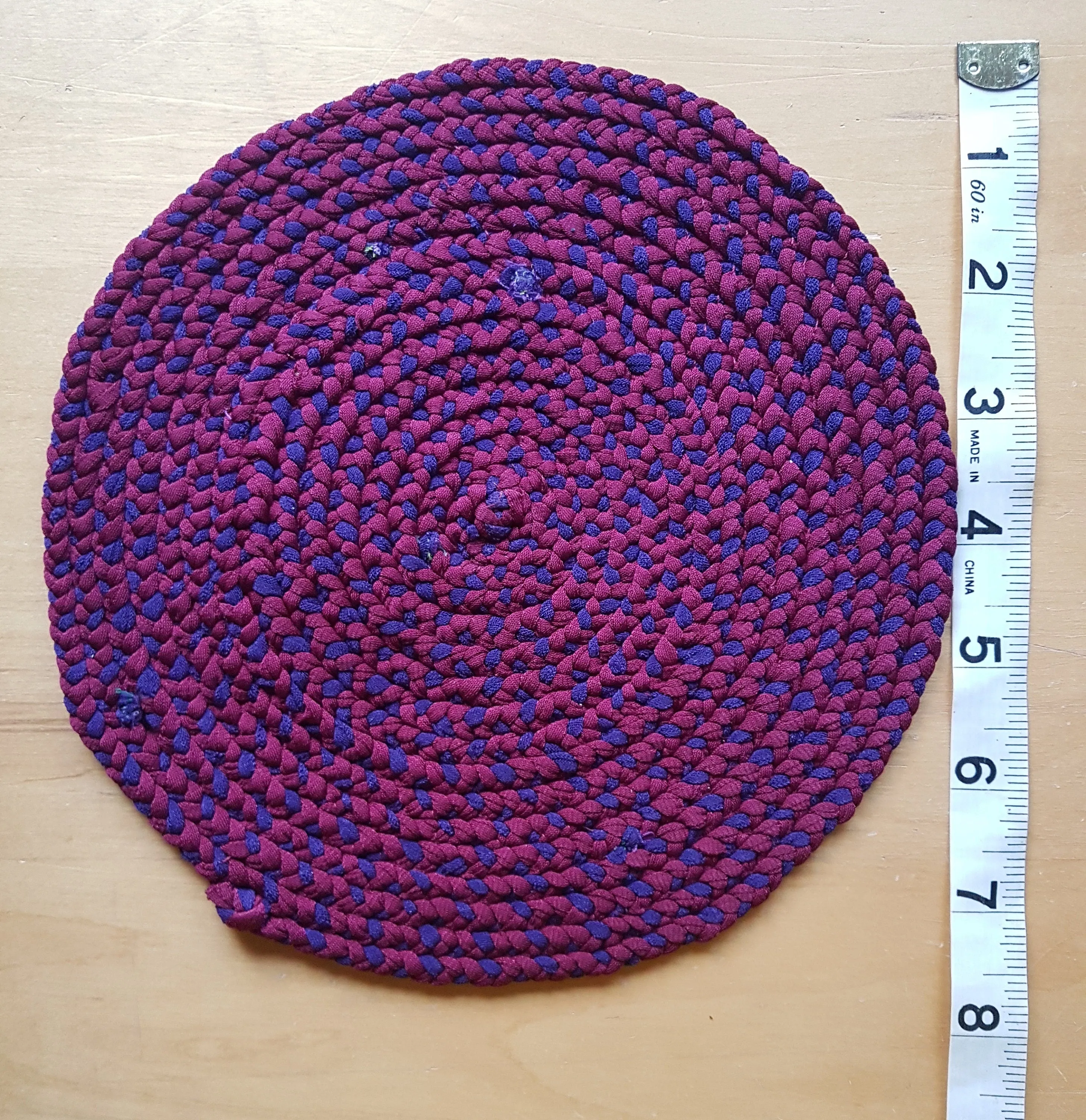 Handmade Coaster Burgundy and Purple