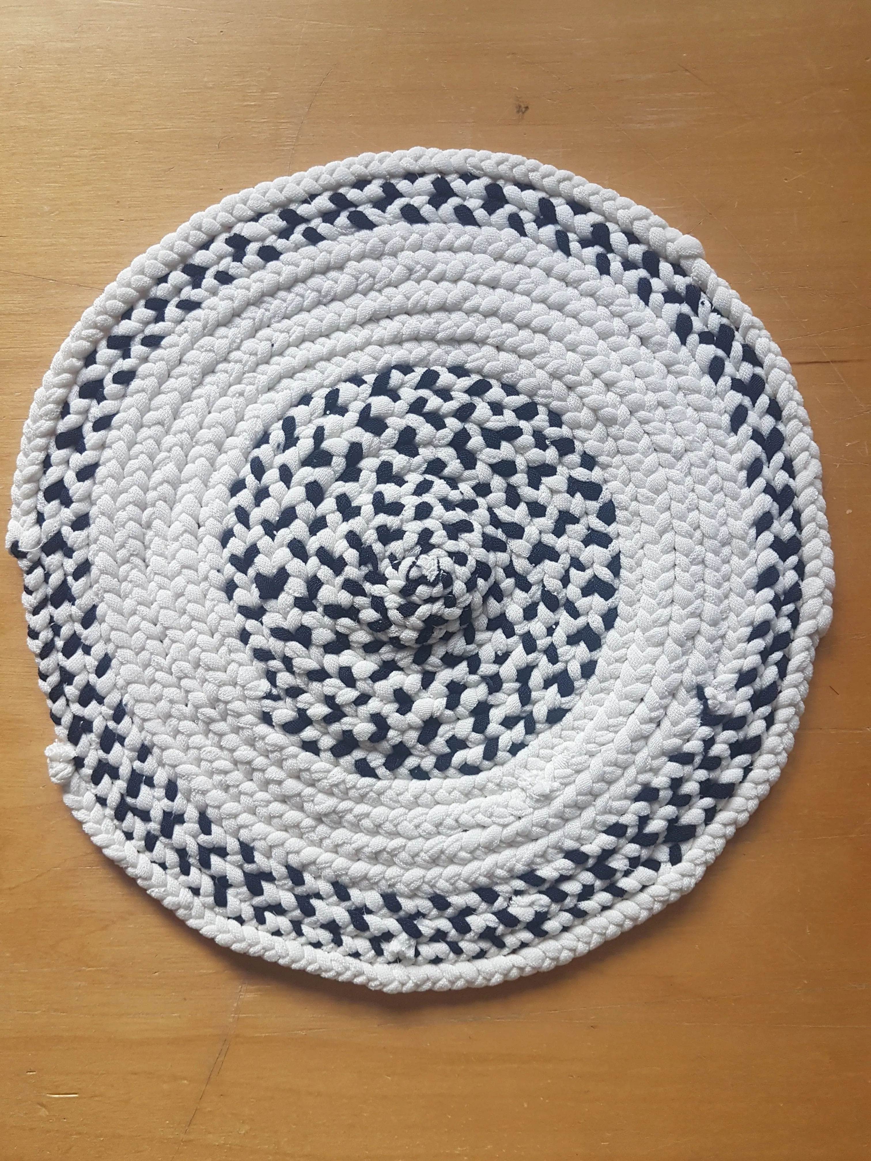 Handmade Coaster Winter Theme Blue, Ivory