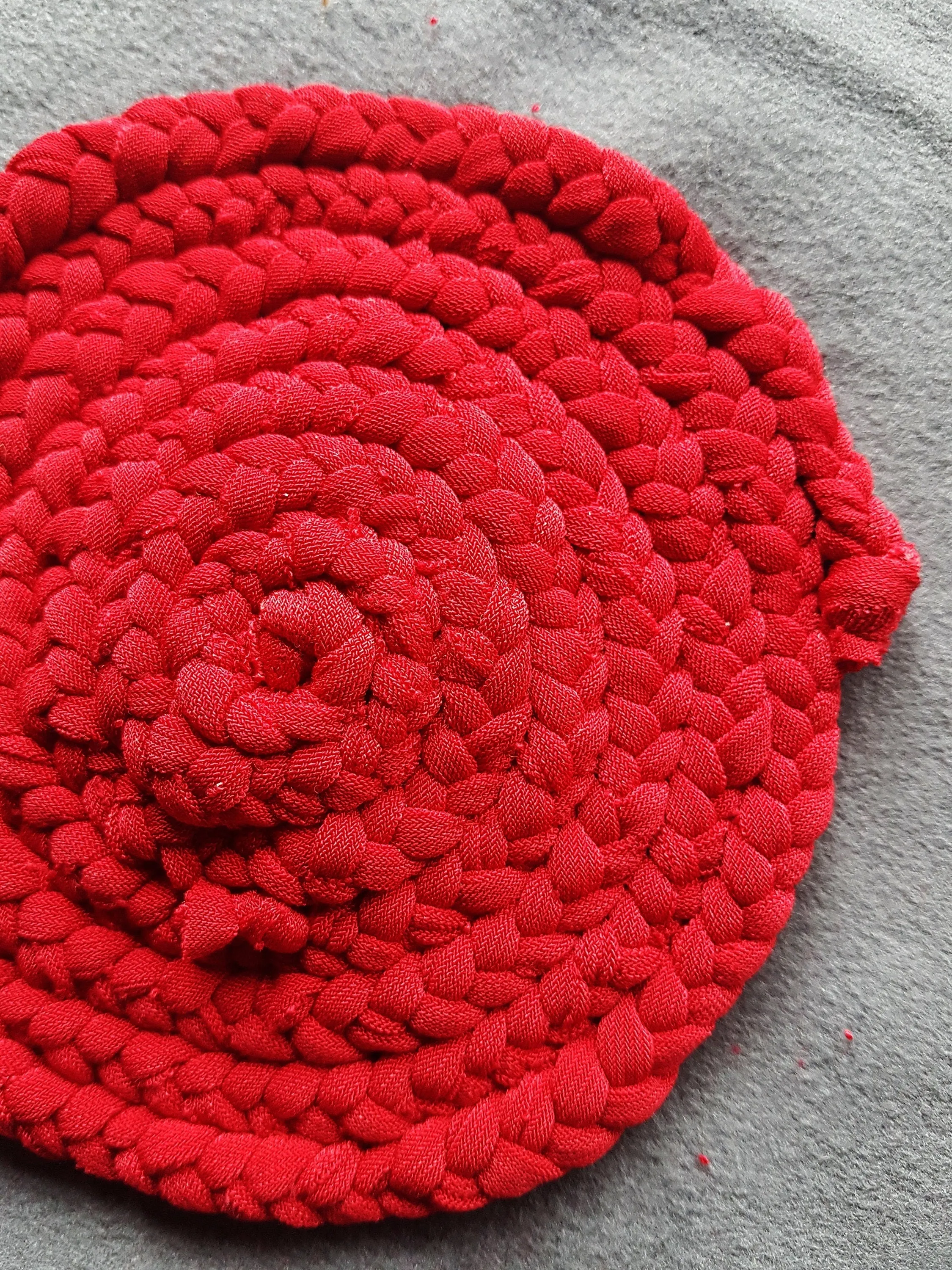 Handmade Round Coaster Red