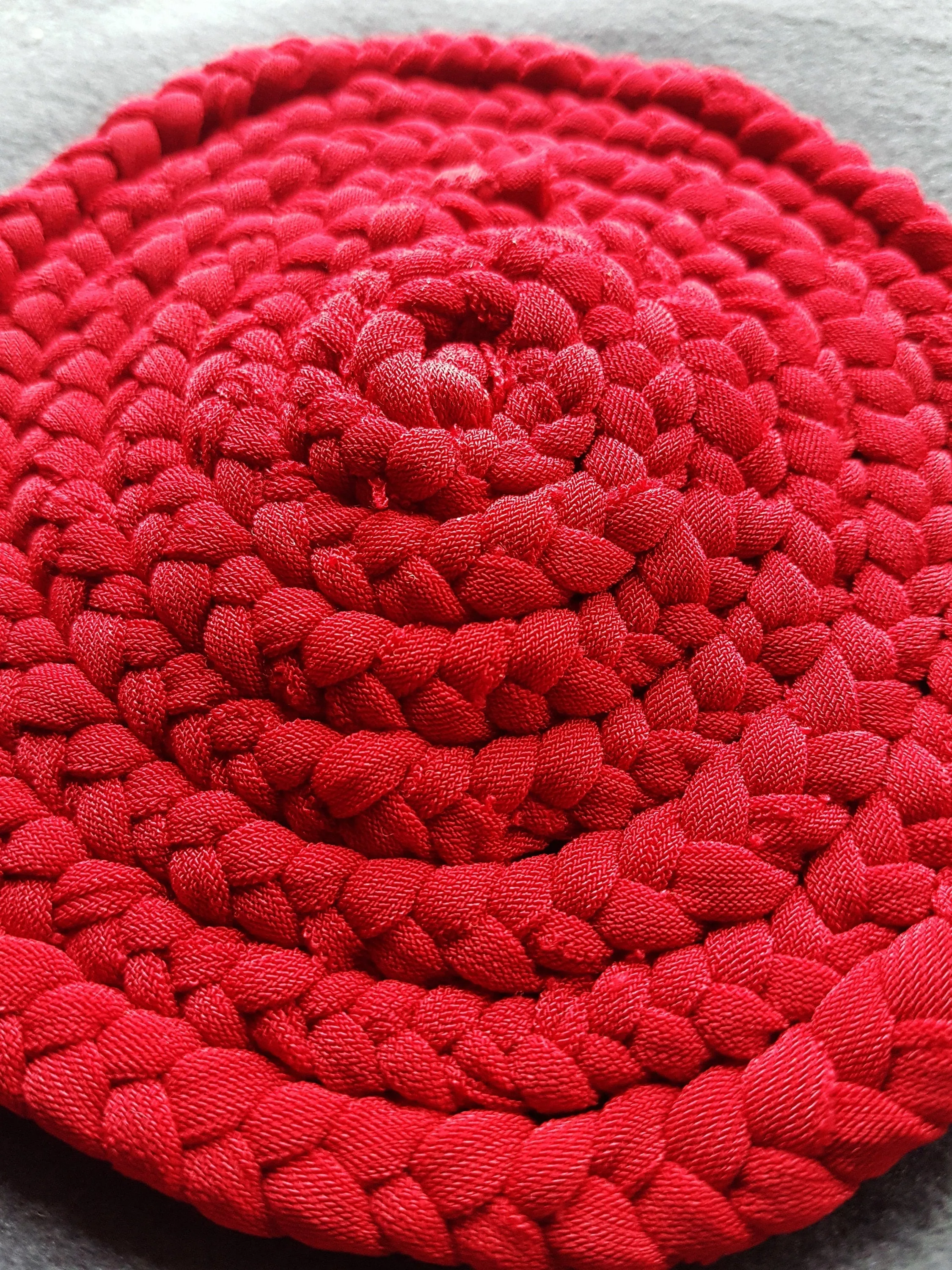 Handmade Round Coaster Red