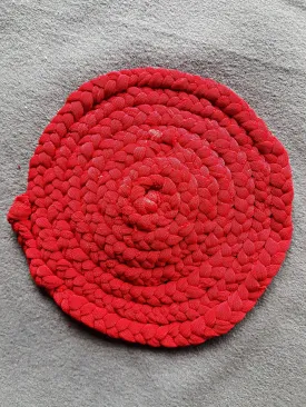 Handmade Round Coaster Red