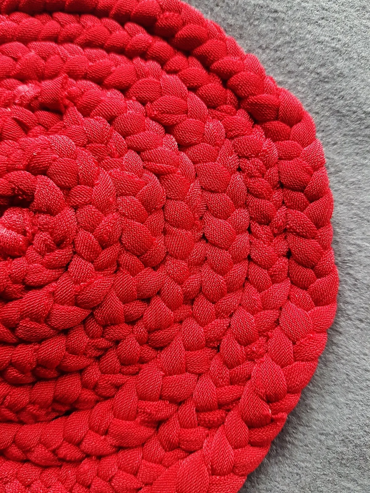 Handmade Round Coaster Red