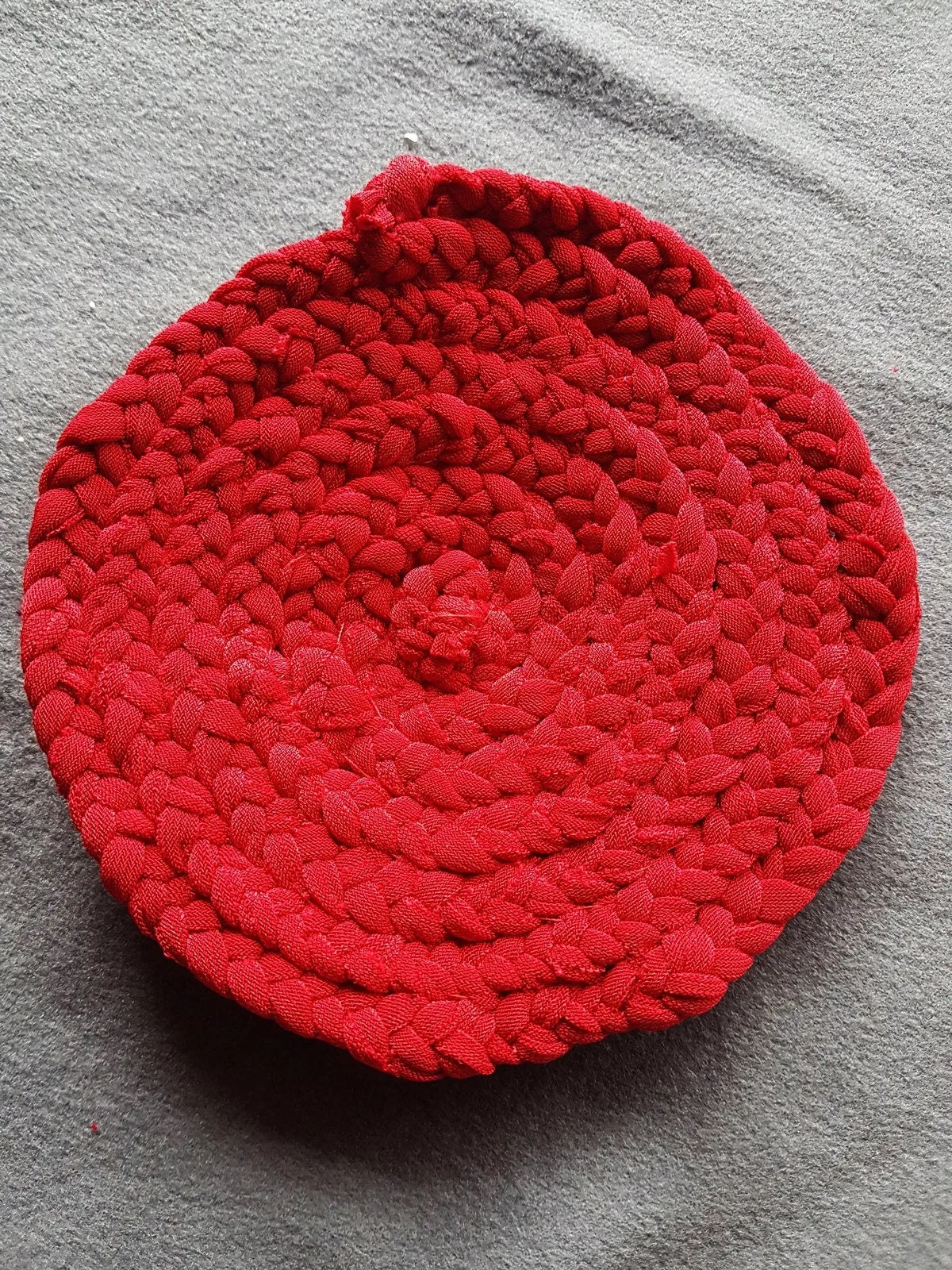 Handmade Round Coaster Red