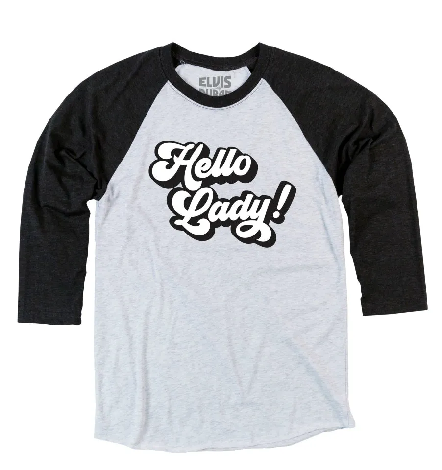 'Hello Lady' Unisex Baseball Tee - Black   White