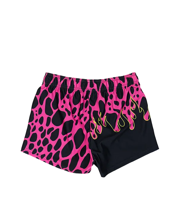 Hot Pink Wildfire Women's Gym Shorts (3" Inseam)